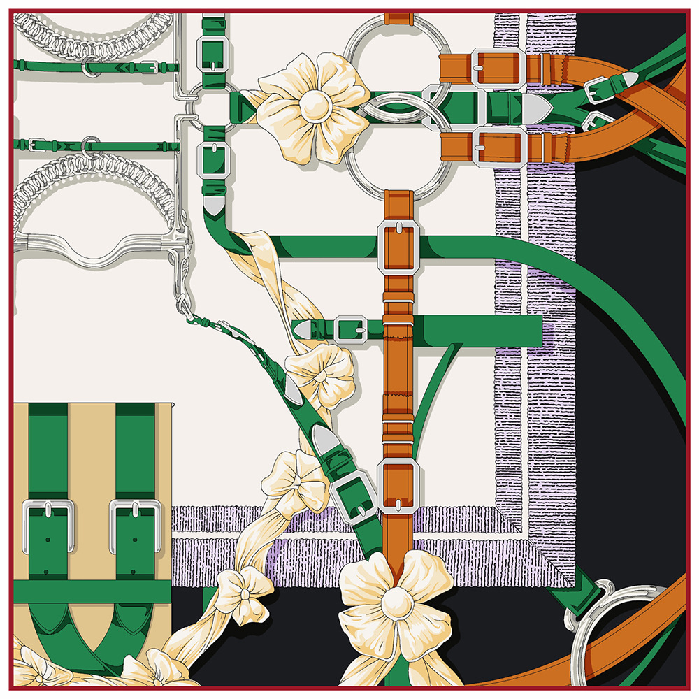 Silk Scarf Square - 90 cm Nieuwe Ontwerp Riem Twill