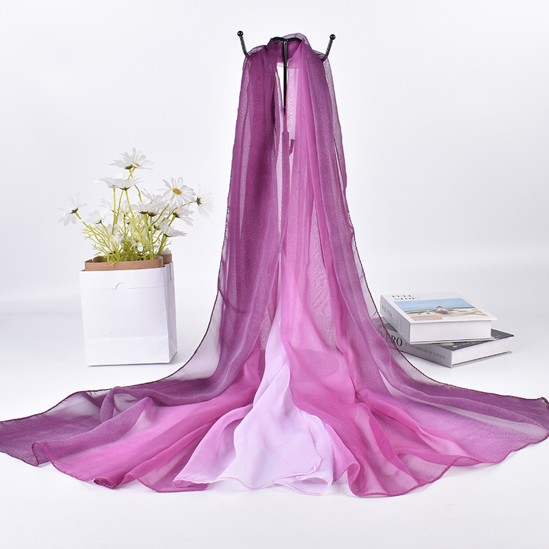 Silk Scarf Square - 2023 Lente/Zomer Nieuwe Driekleurige Gradiënt Zijden