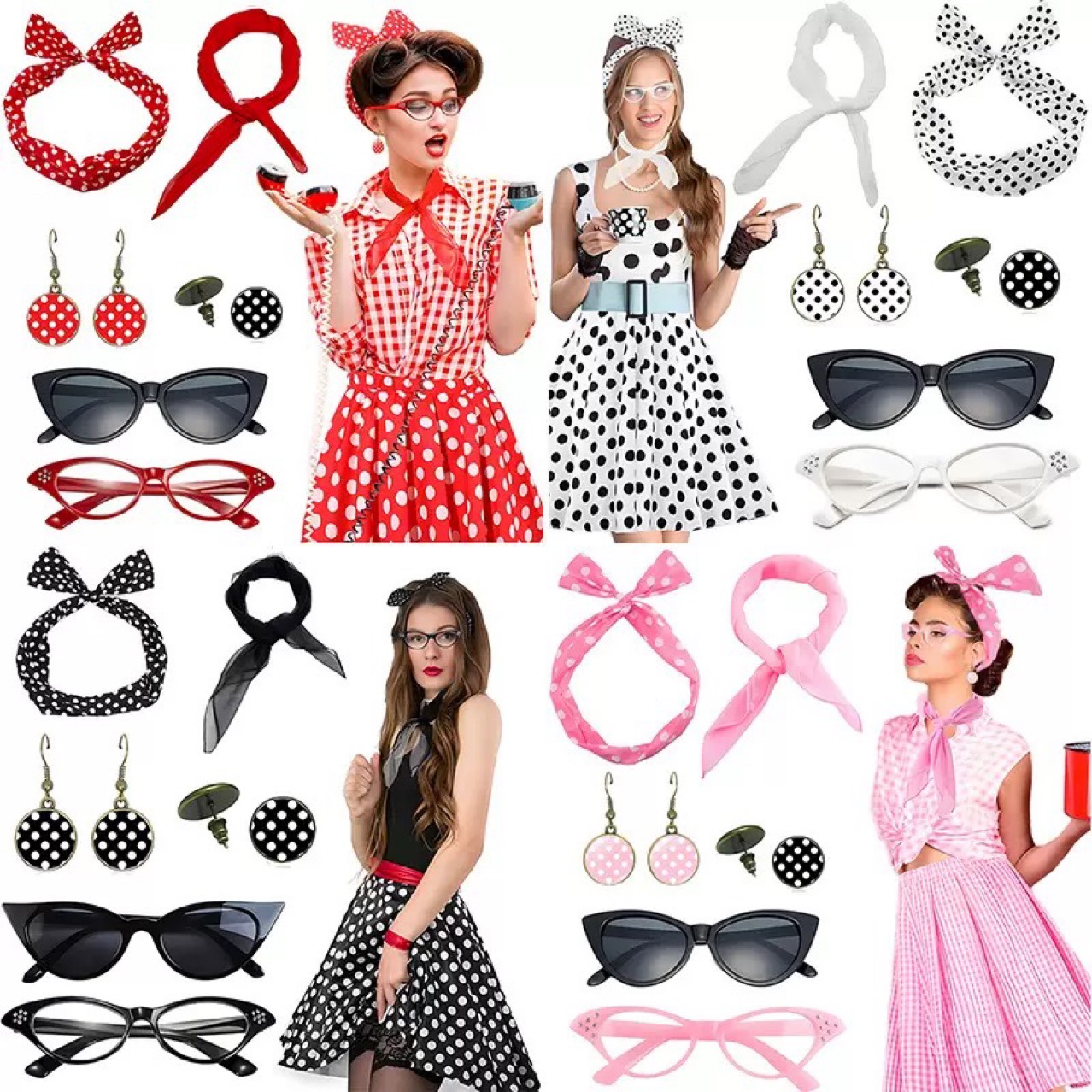 Women'S Accessories In The 1950S - Jaren '50 Retro Party Cosplay Dress