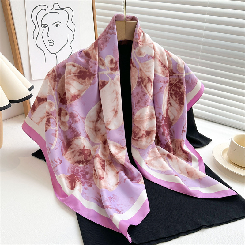 Silk Scarf Square - Retro 90Cm Bedrukt Grote Vierkante Sjaal