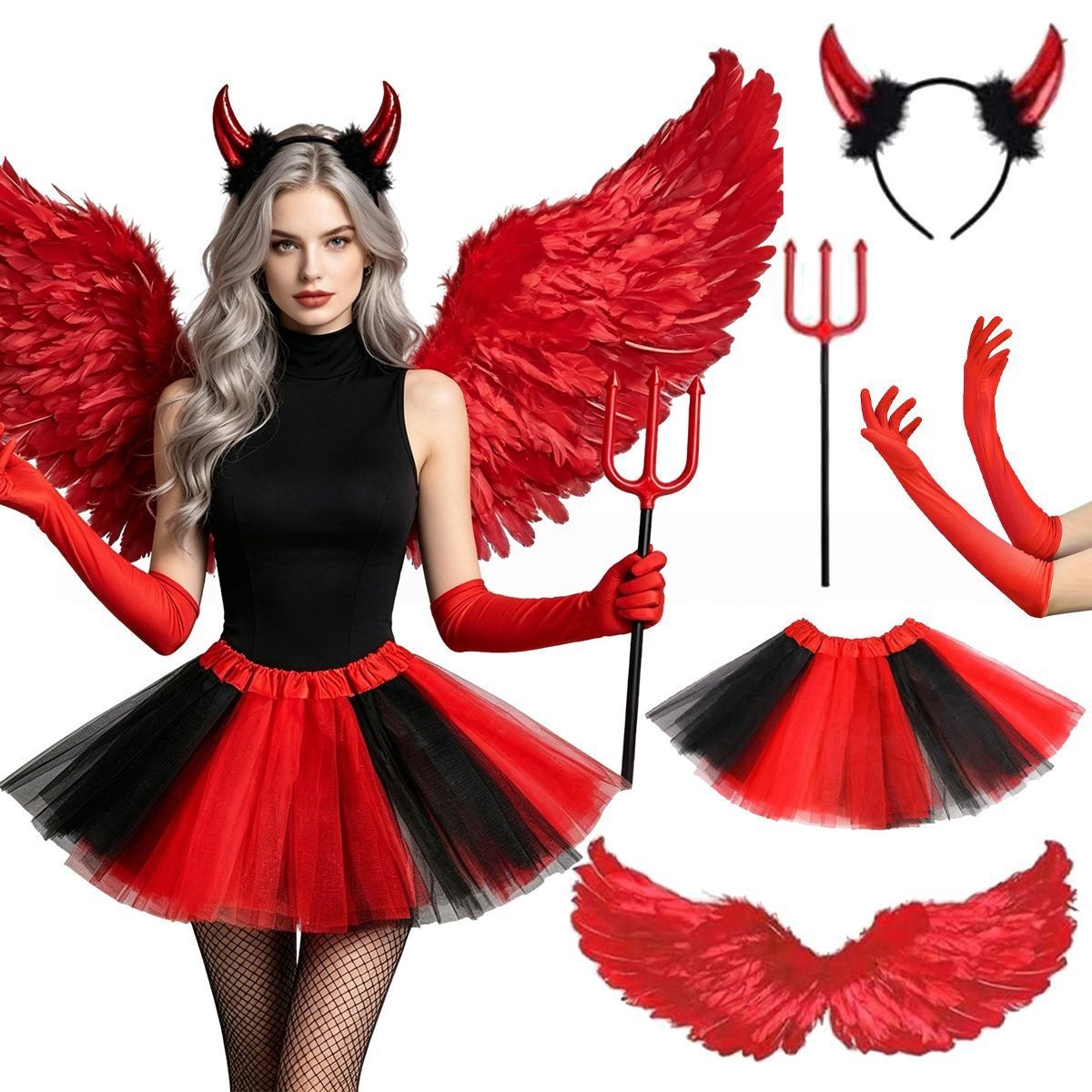 Halloween Cosplay Rode Duivel  - Women'S Red Accessories recensie en prijs
